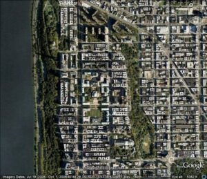 A satellite image of the city of new york.