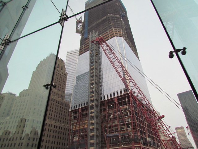 A view of the construction site from below.