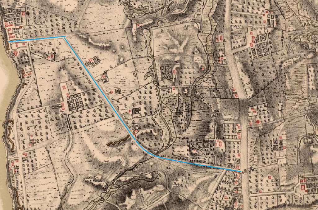 British Headquarters Map showing the Sapokanikan Trail